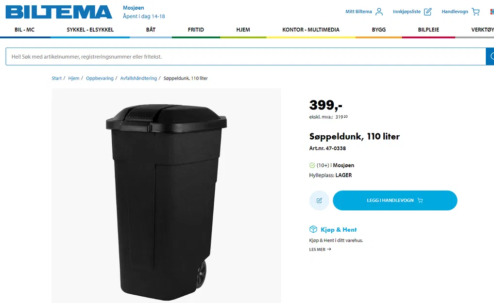 Giá Treo Thùng Rác Biltema 110L - Image 3