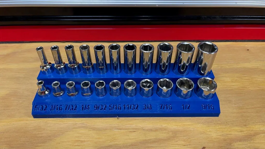 Giá đỡ bộ tuýp SAE Drive 1/4" (5/32, 3/16, 7/32, 1/4, 9/32, 5/16, 11/32, 3/8, 7/16, 1/2, 9/16) - Image 1