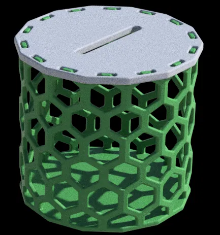 Heo đất lục giác 14 cạnh (tetradecagon) dạng cột, bài test độ khó máy in - Image 1