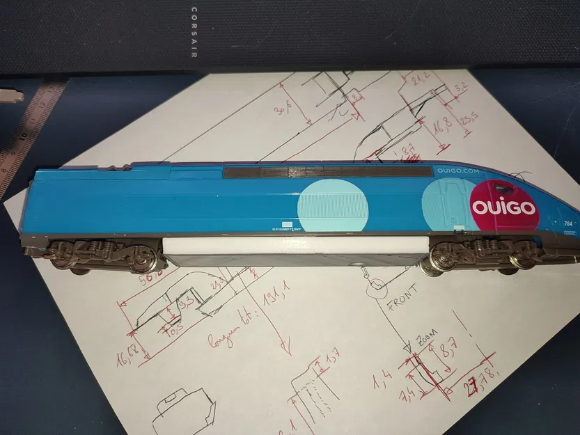 Đế Thay Thế Cho Toa Xe TGV Mehano (Dễ In FDM) Tỉ Lệ HO 1:87 - Image 4