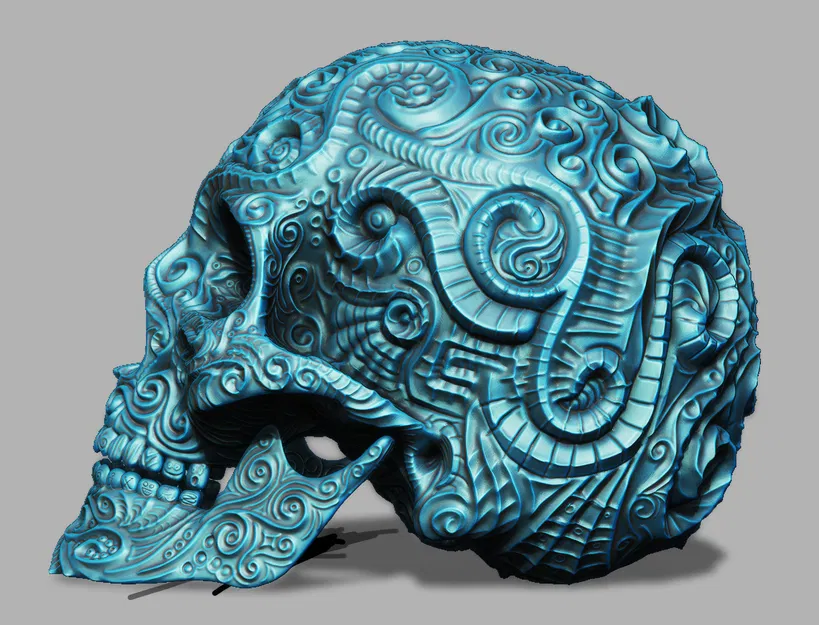 Hộp Sọ Phong Cách Điêu Khắc Hoa Văn Cổ Điển - Image 2