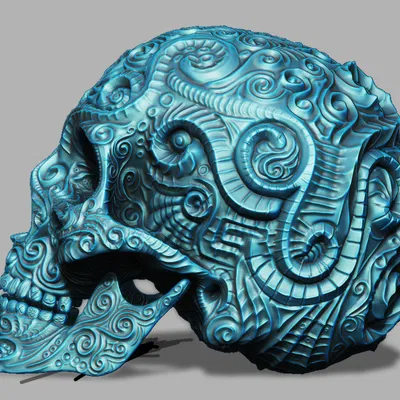 Hộp Sọ Phong Cách Điêu Khắc Hoa Văn Cổ Điển