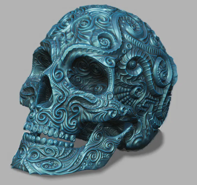 Hộp Sọ Phong Cách Điêu Khắc Hoa Văn Cổ Điển - Image 3