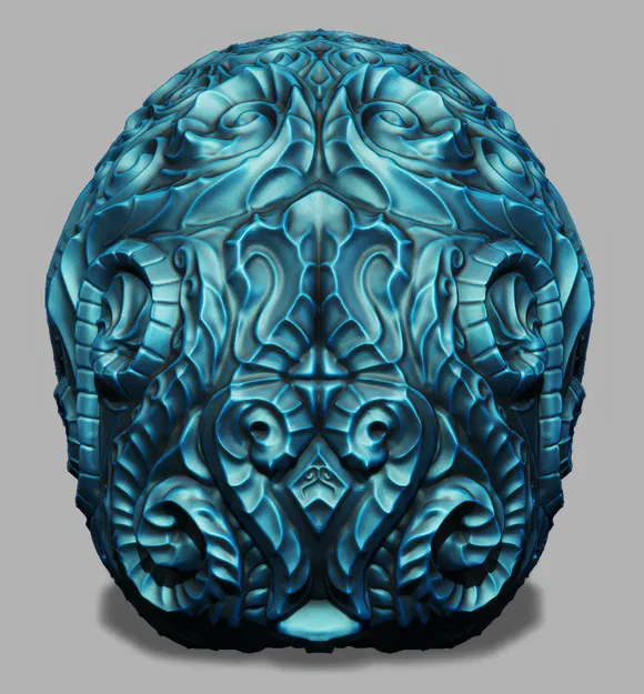 Hộp Sọ Phong Cách Điêu Khắc Hoa Văn Cổ Điển - Image 5