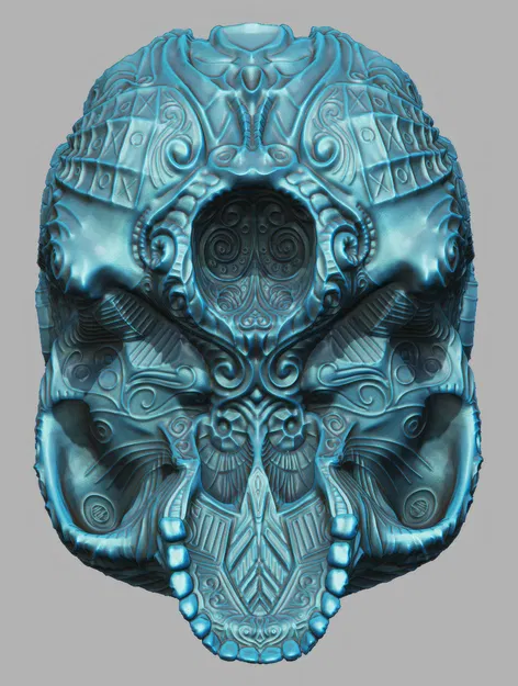 Hộp Sọ Phong Cách Điêu Khắc Hoa Văn Cổ Điển - Image 6