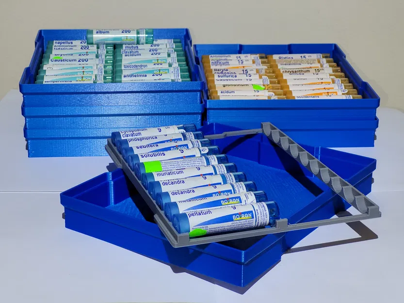 Hộp đựng thuốc dạng viên ống xếp chồng 20 cái [Organizer pre homeopatika] - Image 1