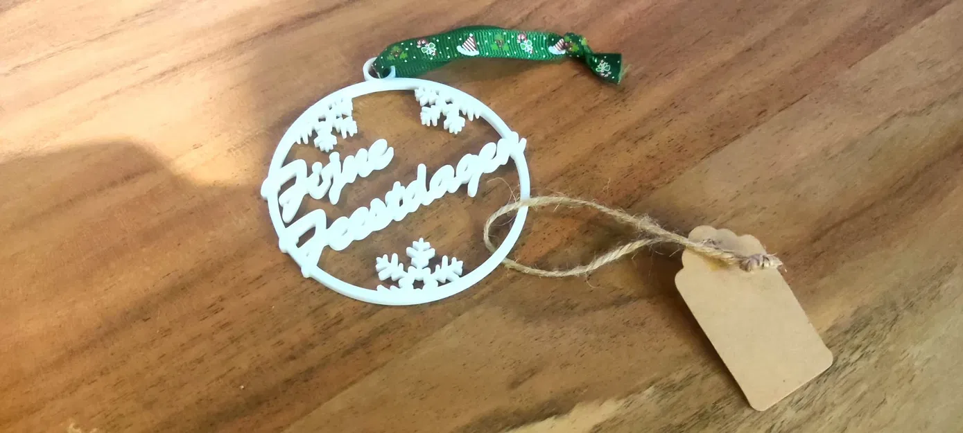 Móc treo cây thông Noel "Fijne Feestdagen" (Tiếng Hà Lan) - Image 1