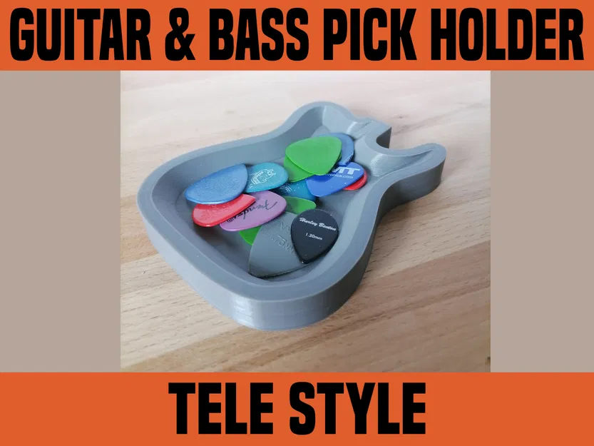 Hộp Đựng Pick Guitar Tele: Tô In 3D Cho Pick Guitar & Bass - Image 1