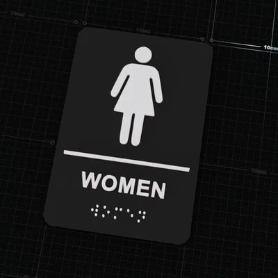 Biển Báo Nhà Vệ Sinh Nữ Có Chữ Braille