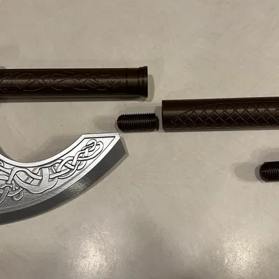 Rìu Viking Có Tay Cầm (Không Cần Keo)