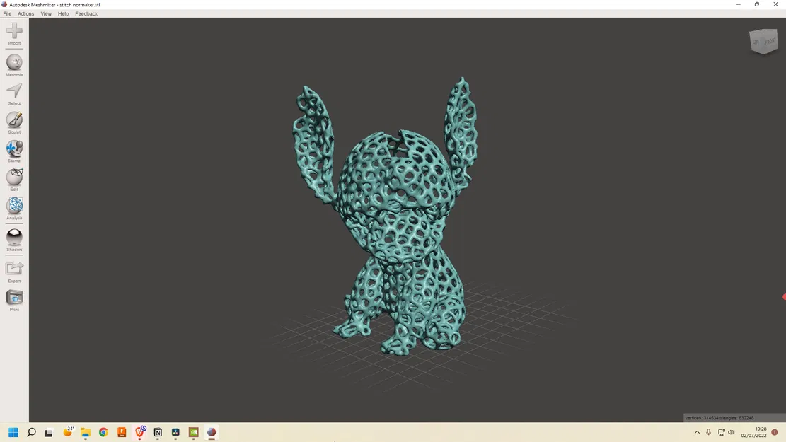 Heo đất Stitch voronoi - Image 2