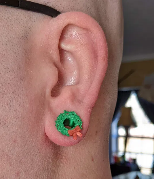 Khuyên Tai Giáng Sinh Hình Vòng Nguyệt Quế - Image 2