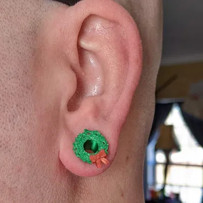 Khuyên Tai Giáng Sinh Hình Vòng Nguyệt Quế