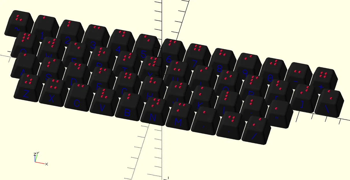 Bàn phím Braille Tham số [Keycap Cherry MX] - Image 1