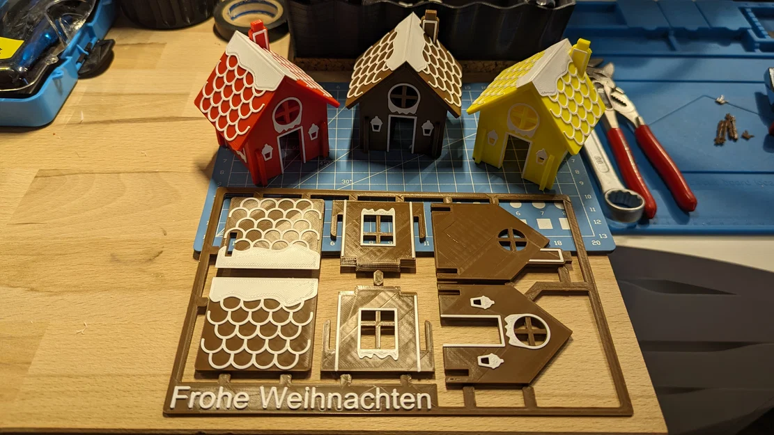 Mô Hình Nhà Bánh Gừng Giáng Sinh Kit Card Có Nến LED - Image 2