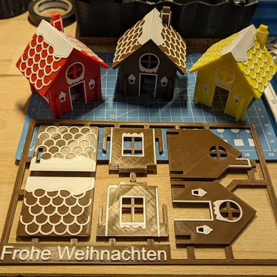 Mô Hình Nhà Bánh Gừng Giáng Sinh Kit Card Có Nến LED