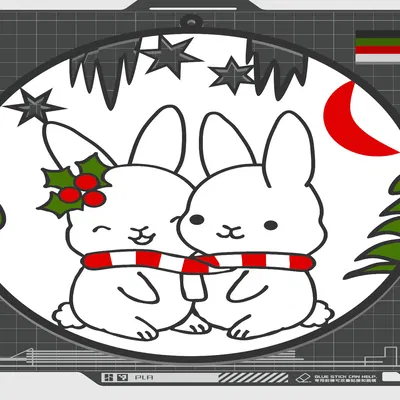 Mô hình Thỏ Tuyết (Schneehasen) - Trang Trí Giáng Sinh