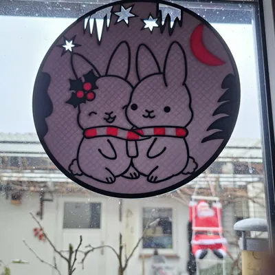 Mô hình Thỏ Tuyết (Schneehasen) - Trang Trí Giáng Sinh