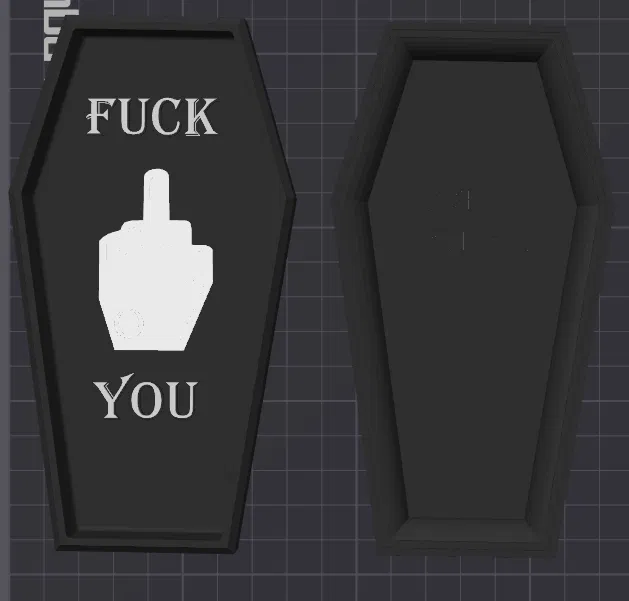 Hộp Quan Tài "F*CK You" Phong Cách Cyber Sigilism - Image 1