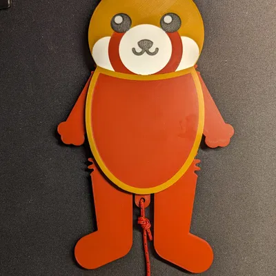 Gấu trúc đỏ - Jumping Jack - In đa màu không cần MMU