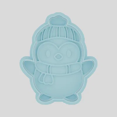 Khuôn Cắt Bánh Quy Và Dấu Hình Chim Cánh Cụt Giáng Sinh