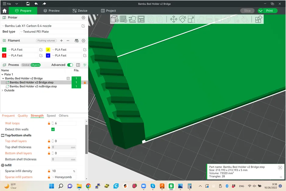 Giá đỡ khay in Bambu Lab X1 có 2-8 khe cắm thu nhỏ, infill hở, tùy chọn lưỡi - Image 5