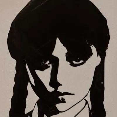 Tranh treo tường Wednesday Addams phác thảo