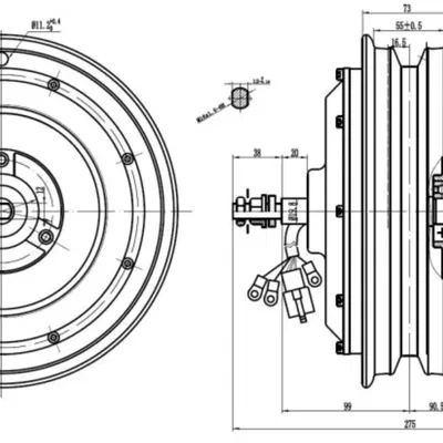 QSMotor 205 - Động cơ BLDC 500-4000W Vành 10" CAD