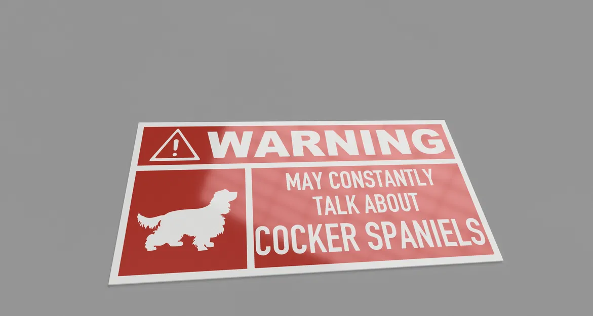 Biển Cảnh Báo Chó Cocker Spaniel - Image 2