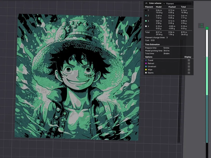 Tranh sơn dầu bằng sợi nhựa hình Luffy - Image 2