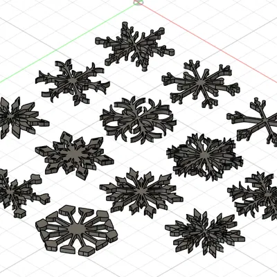 Bộ sưu tập bông tuyết phẳng theo phong cách hình học