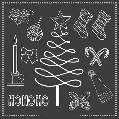 Bộ Yếu Tố Giáng Sinh Vẽ Tay