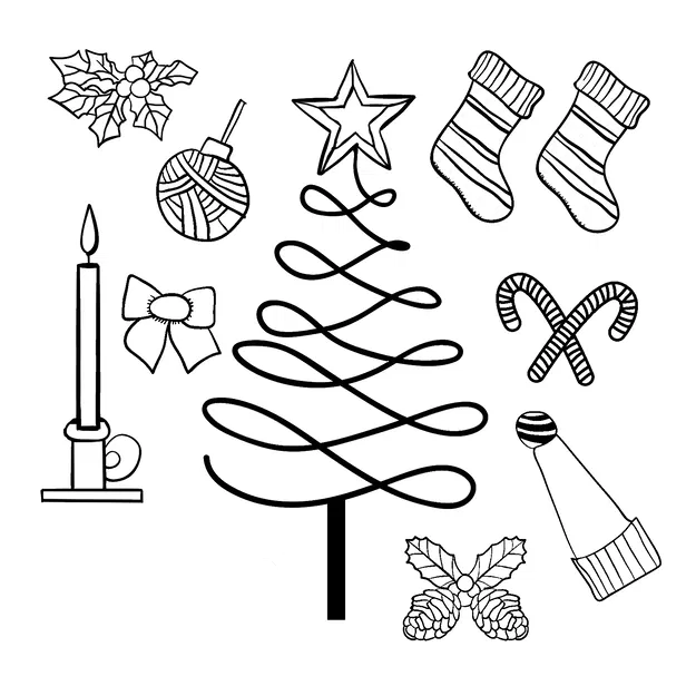 Bộ Yếu Tố Giáng Sinh Vẽ Tay - Image 2