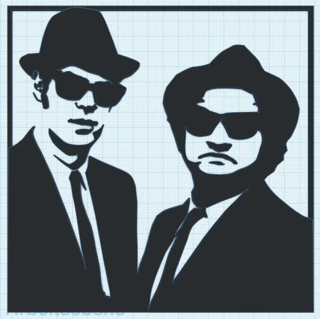 Tranh Treo Tường Blues Brothers – Hình Bóng Vest & Kính Râm - Image 1