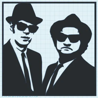 Tranh Treo Tường Blues Brothers – Hình Bóng Vest & Kính Râm