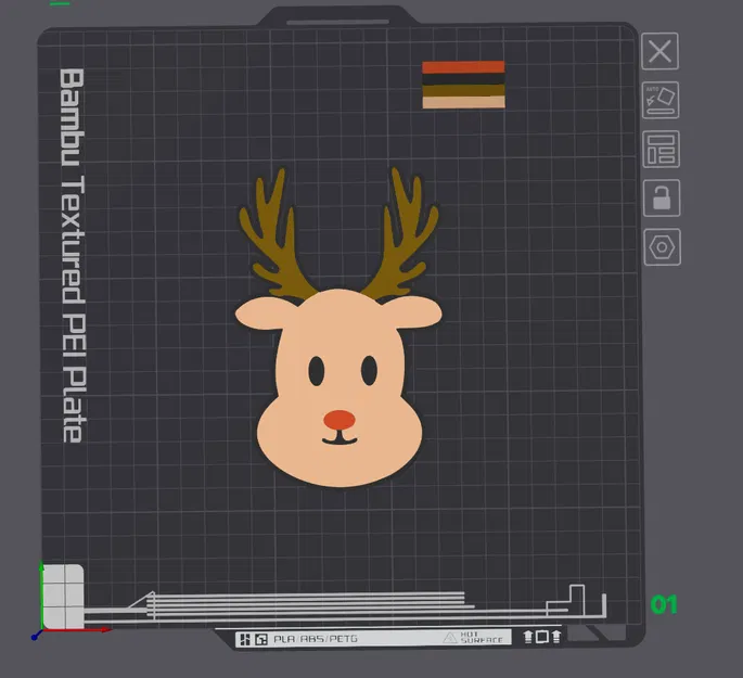 Khuôn mặt Tuần lộc / Rudolf, Đa Vật liệu - Image 2