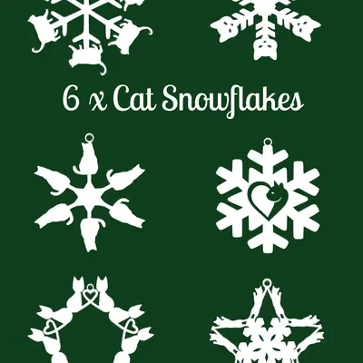 6 Bông Tuyết Mèo Trang Trí Cây Thông Noel