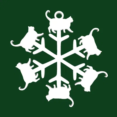 6 Bông Tuyết Mèo Trang Trí Cây Thông Noel