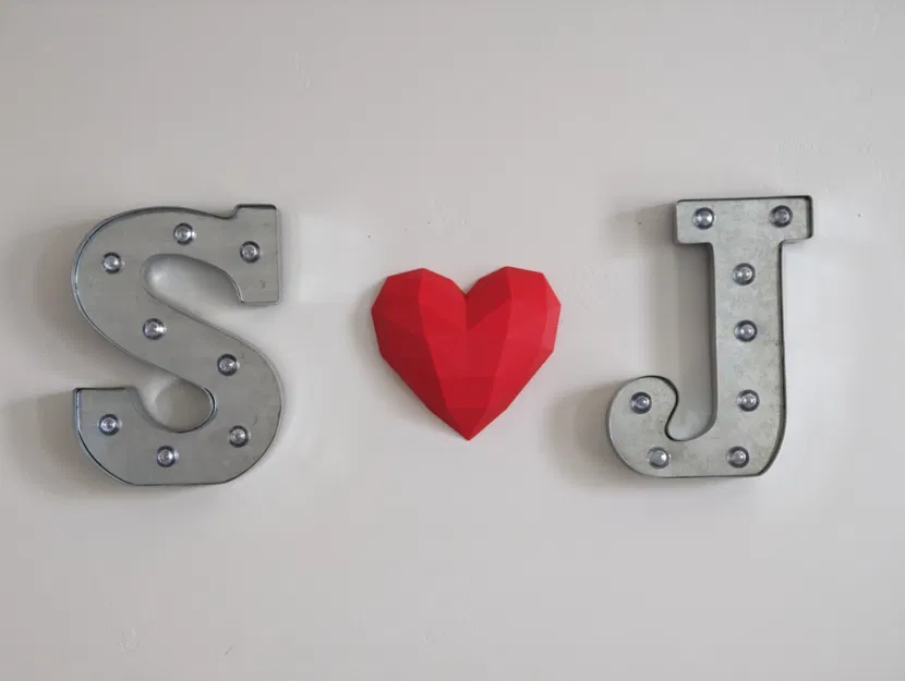 Trái Tim Low Poly - Đáy Phẳng - Image 1