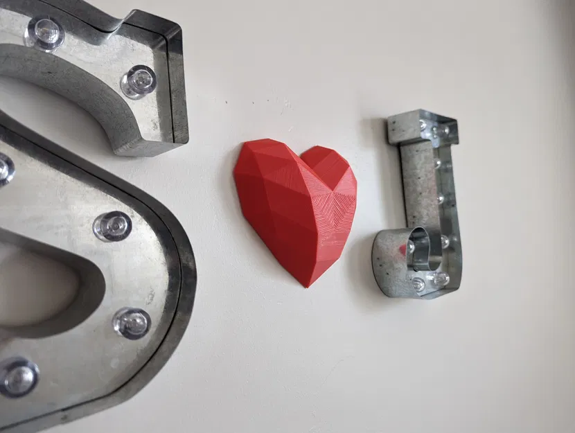 Trái Tim Low Poly - Đáy Phẳng - Image 3