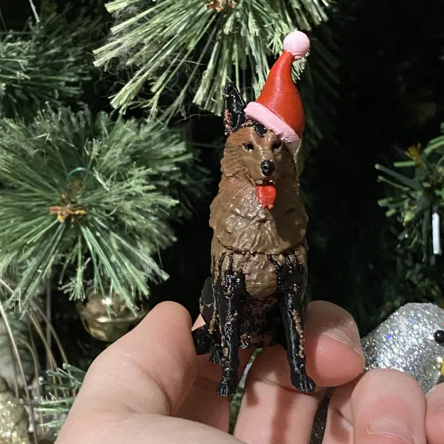 Chó Becgie Đức Đội Mũ Ông Già Noel Mùa Giáng Sinh - Image 1