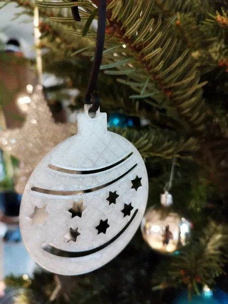 Quả châu cây thông Noel phẳng có ngôi sao - Image 2