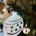 Quả châu cây thông Noel phẳng có ngôi sao - Thumbnail 2