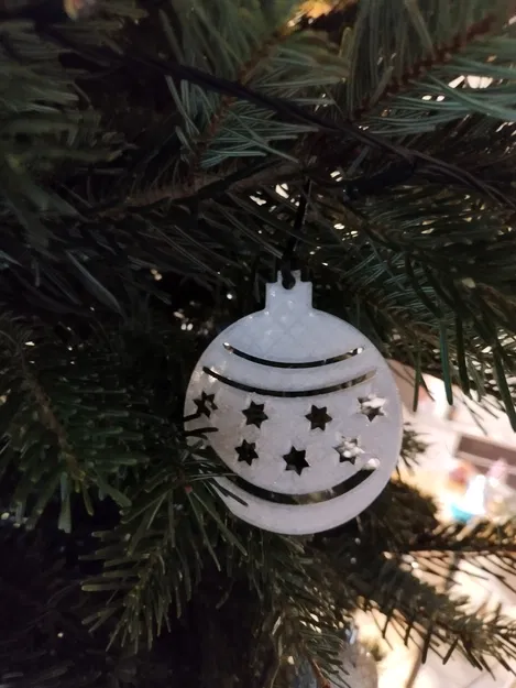 Quả châu cây thông Noel phẳng có ngôi sao - Image 3