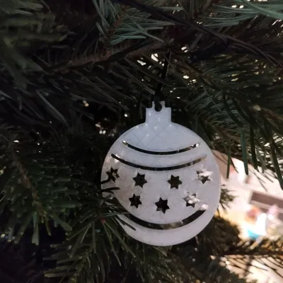 Quả châu cây thông Noel phẳng có ngôi sao