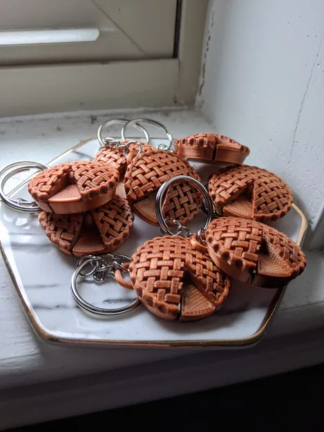 Móc Khóa Dao Cắt Chỉ Hình Miếng Bánh - Image 1