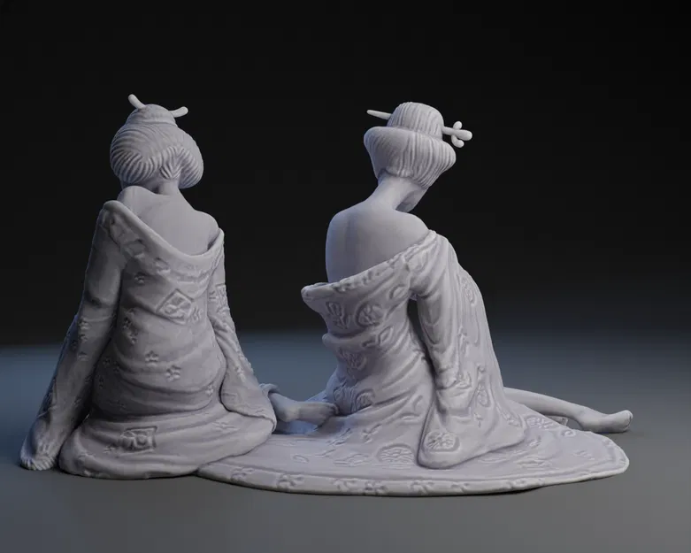 Tượng "Two Shikomi in Soft Repose" - Nghỉ Ngơi Êm Đềm - Image 4