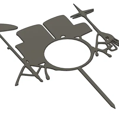 Mô hình "Drums topper" - Phù điêu trang trí bánh kem