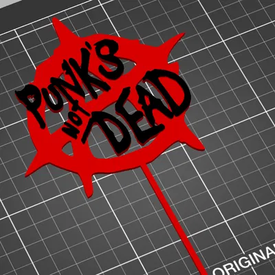 Topper 'Punk is not dead' - Trang trí bánh