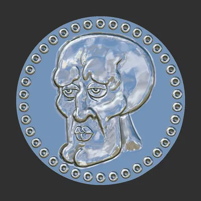 Đồng Xu Hai Mặt Handsome Squidward - Mẫu In 3D Vui Nhộn